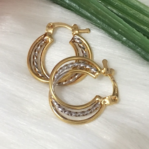 18 K Gold Filled Jewelry - 18 K Brazilian Gold Filled Round Hoop Earrings